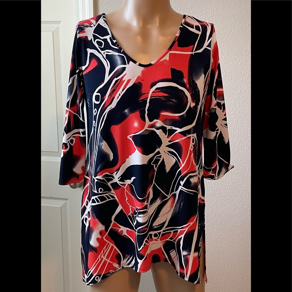 Clara Sun Woo Graphic Print Tunic Top Size XS